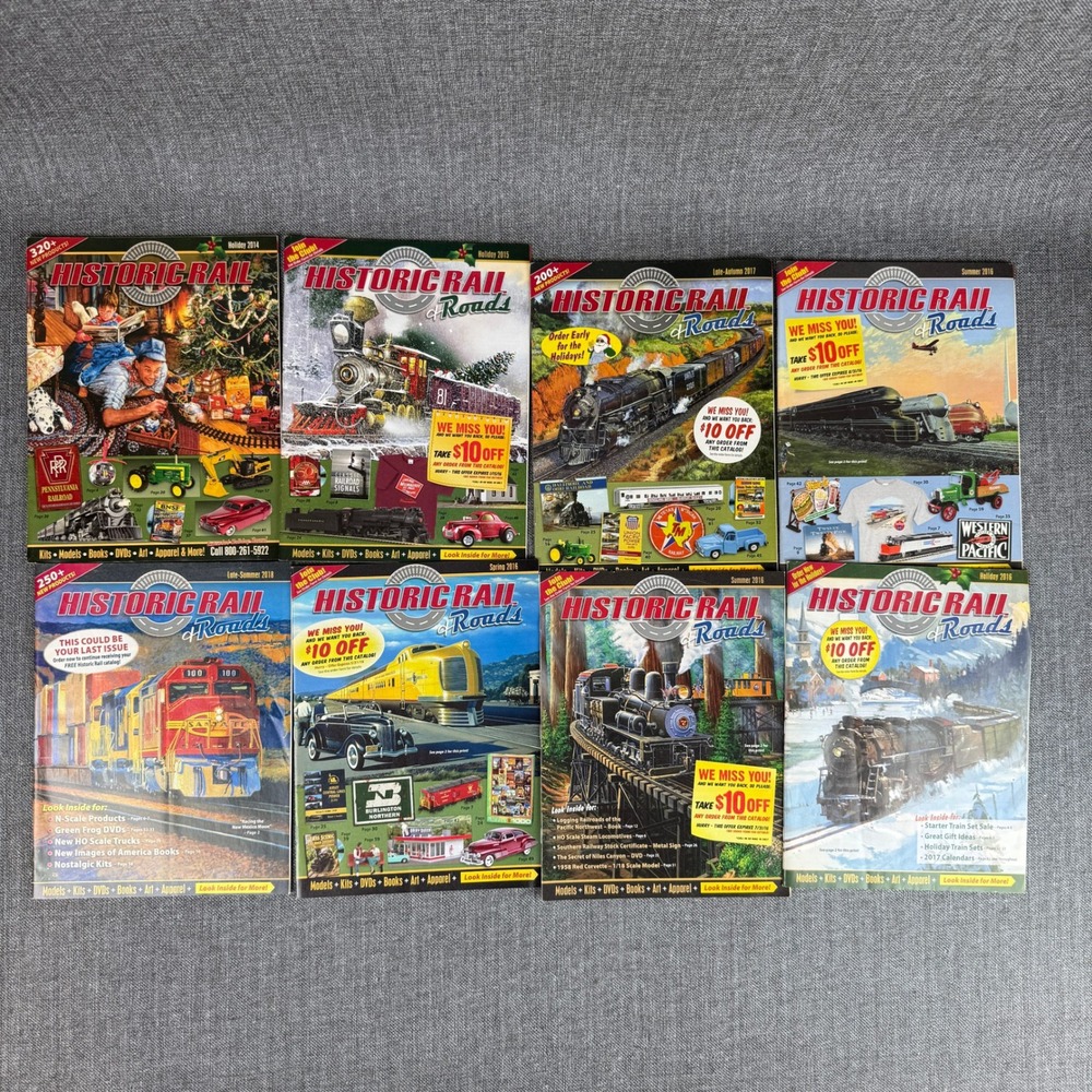 Historic Rail Roads Magazine Lot 8 Issues 2014-2018 Trains Models